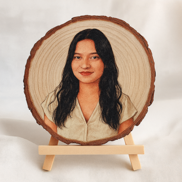 Single Portrait on wooden coaster