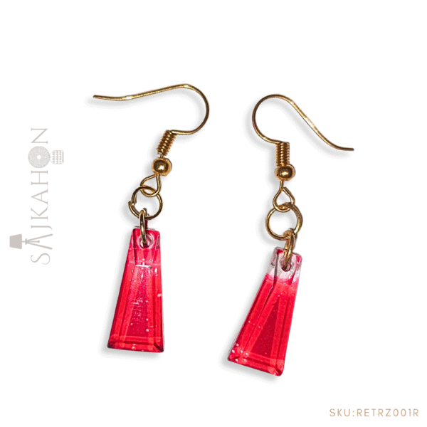 Crimson Charm – Handcrafted Resin Drop Earrings