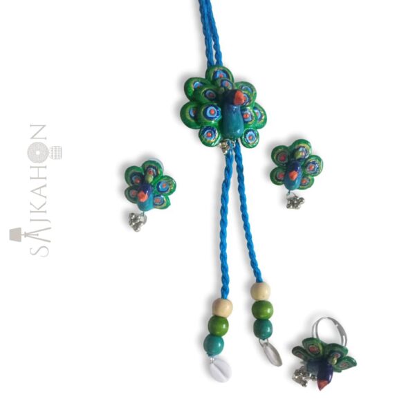 Royal Charm Peacock Clay Jewellery Set