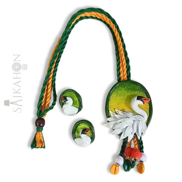Elegant White Swan Clay Jewellery Set