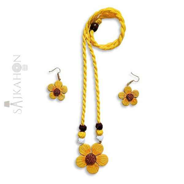 Delicate Yellow Blossom Clay Jewellery Set