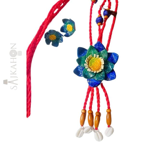 Blue Lotus Clay Beads Jewellery Set