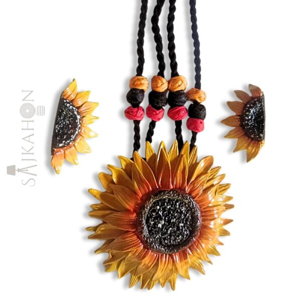 Bright Sunflower Glow Clay Jewellery Set