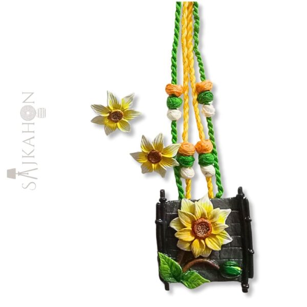 Golden Glow Sunflower Clay Jewellery Set