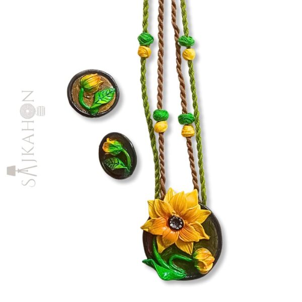 Radiant Sunflower Clay Jewellery Set