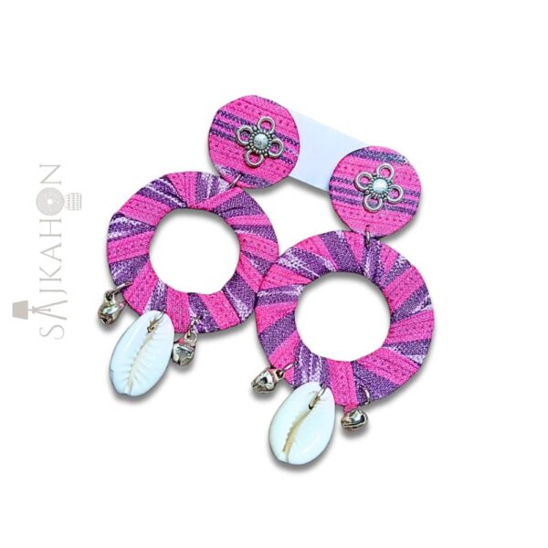 Pink Tides Shell Hoop Earrings