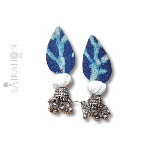 Indigo Leaf Ghungroo Drop Earrings