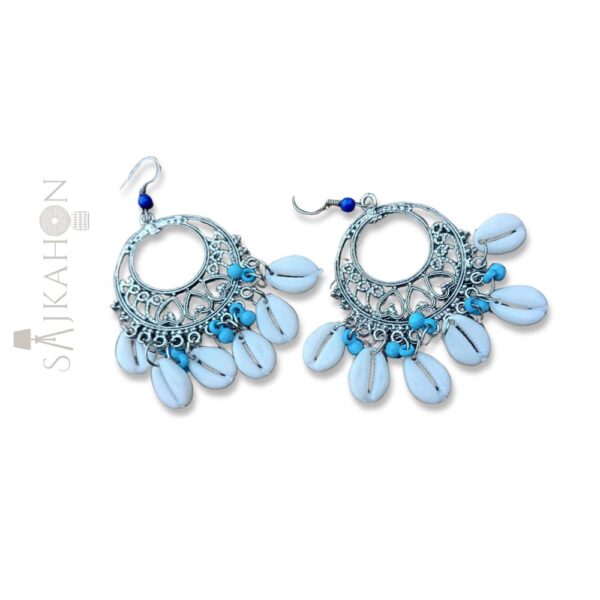 Seasoul Silver Shell Hoop Earrings