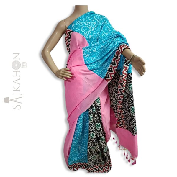 Handcrafted Mix & Match Cotton Batik Saree with Blouse Piece