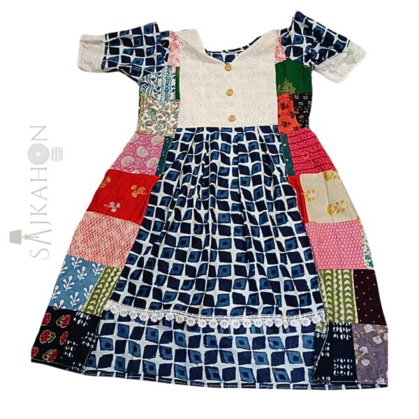 Hakoba Indigo Dress with Baul Patchwork Detailing
