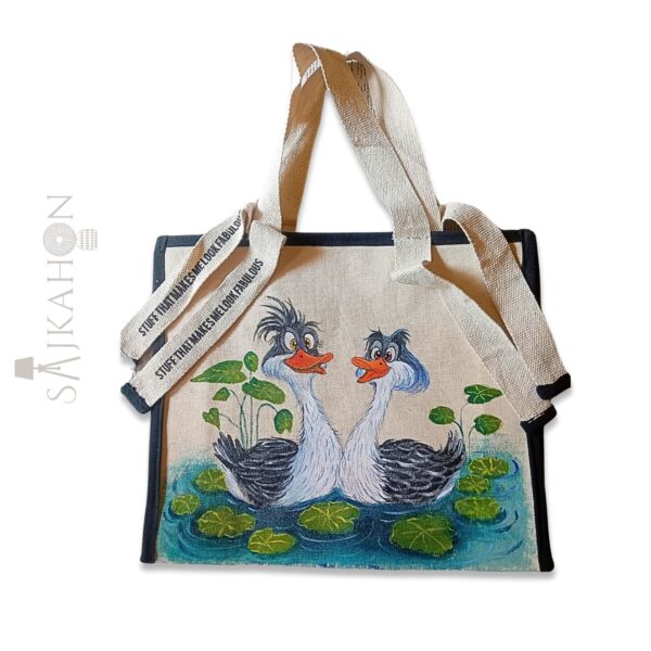 Cute Duck Hand-Painted Tote Bag – Whimsical & Eco-Friendly