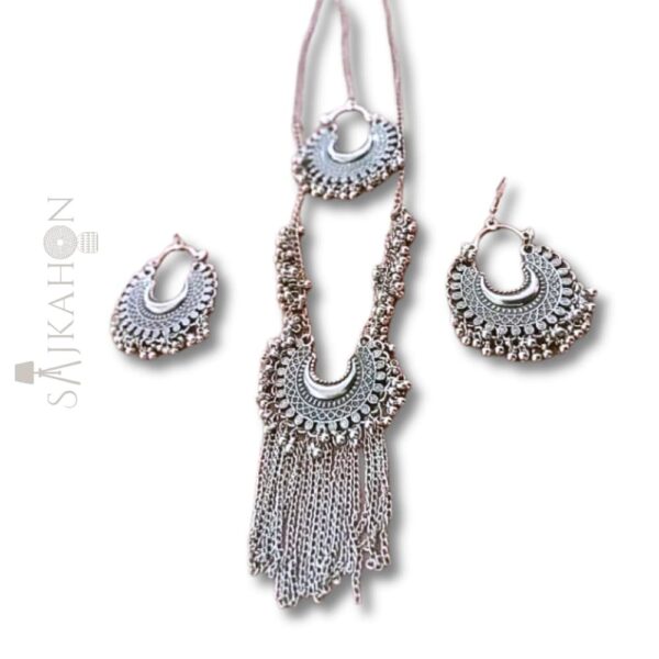 Tribal Cascade Oxidized Necklace Set