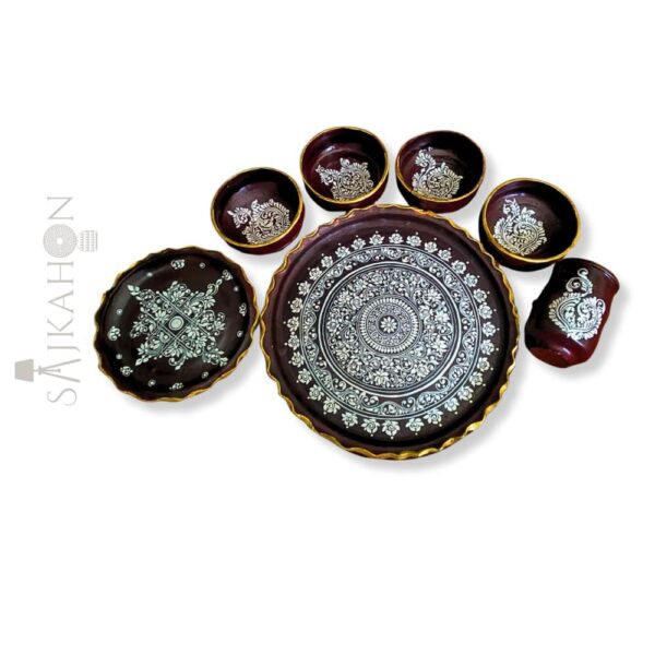 Traditional Bengal Terracotta Thali Set – 7 Pieces