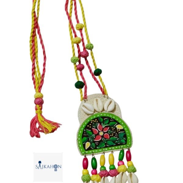 Handmade Lotus Pendant with Beads & Shells