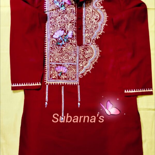 Pure cotton customized hand-painted punjabi