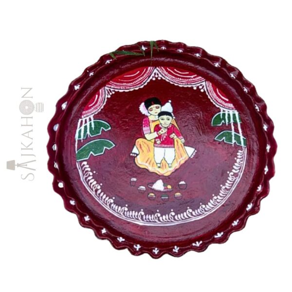 Alpona Patra – Hand-Painted Clay Plate for Annaprashan Ritual