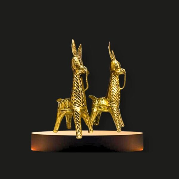 Dhokra Horse Pair – 6 x 1.5 Inch Handcrafted Brass Art