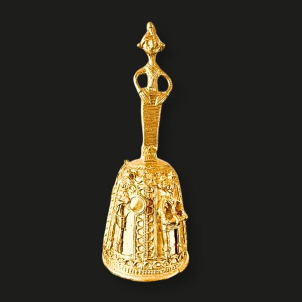 Handcrafted Dhokra Brass Bell – 7 x 2.7 Inch Tribal Art