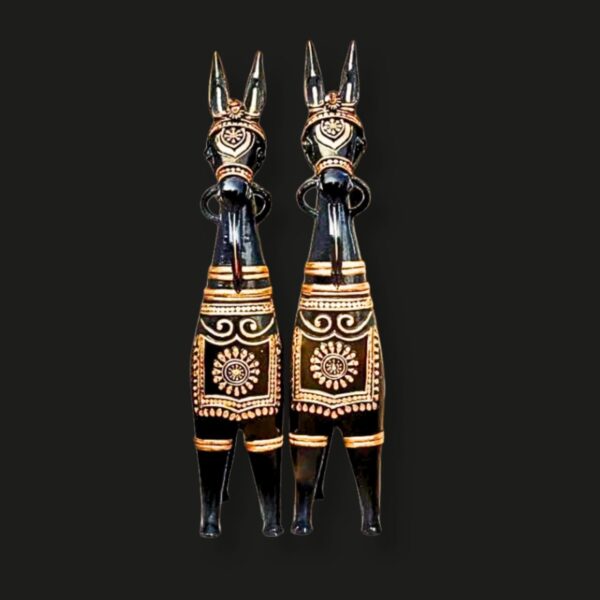 Terracotta Black Horse Pair – 1.5 ft | Handcrafted Ethnic Decor