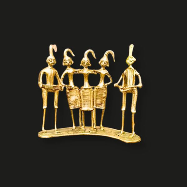 Melodies in Metal – Dhokra Musician Set of 5 (6.5 x 7.5 Inch Each)