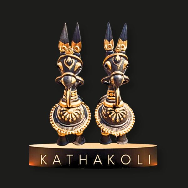 Kothakoli Black Terracotta Horse Pair – 2 Ft | Panchmura Handcrafted Duo