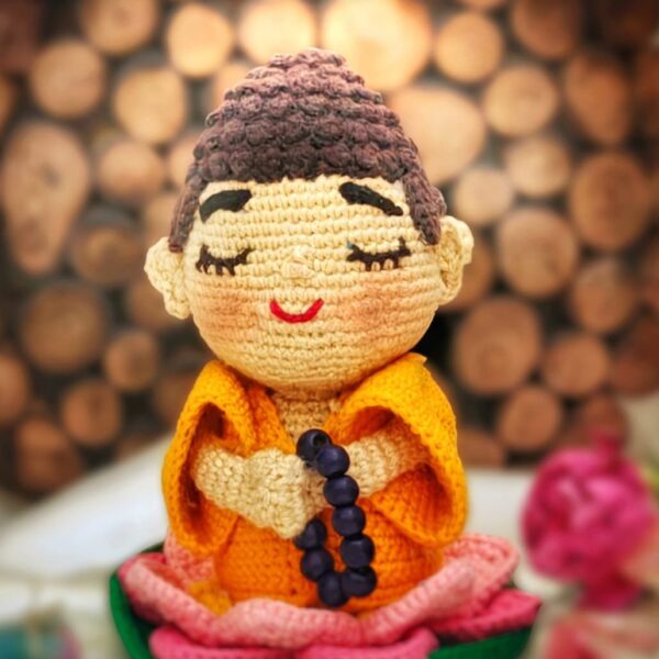 Handmade Crochet Buddha Doll – Peaceful & Cute Home Decor